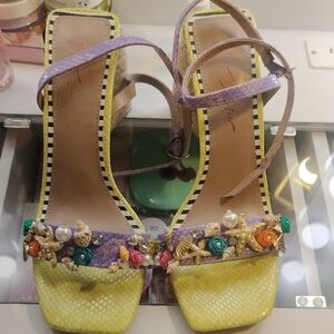 Betsey Johnson Lavender & Yellow Sea-Inspired Embellished Heels